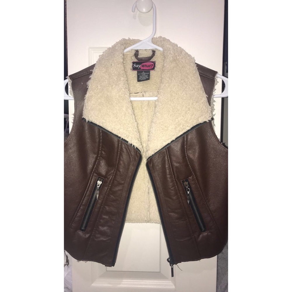 say what leather cropped vest